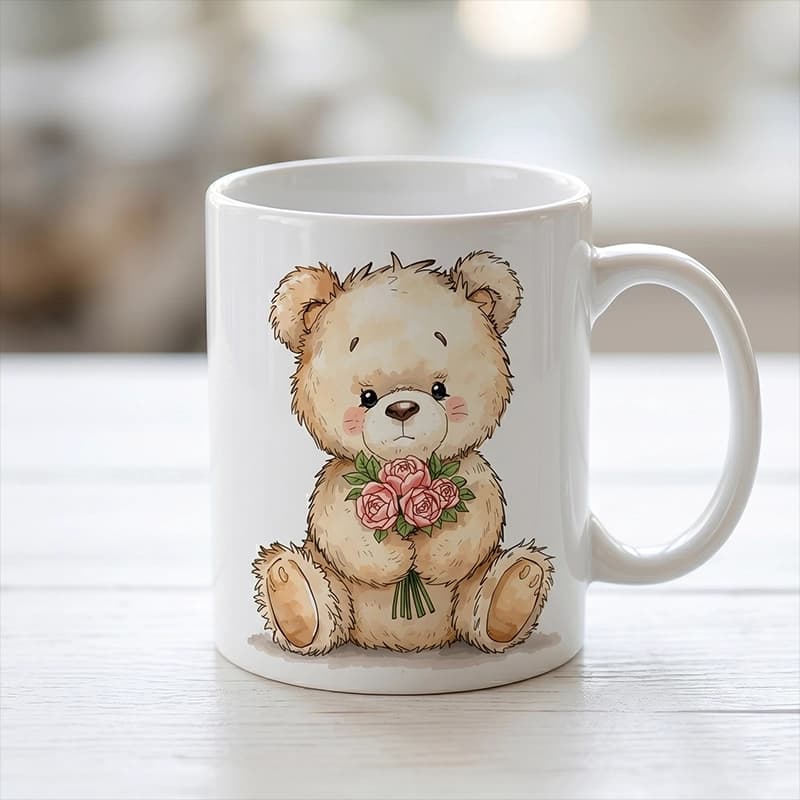 Teddy bear with flower
